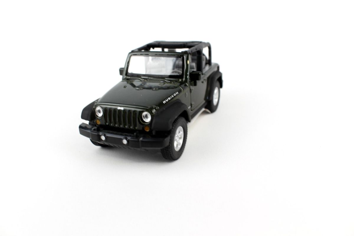 Welly Diecast Jeep Wrangler Rubicon Offenes Dach Dunkelgrun